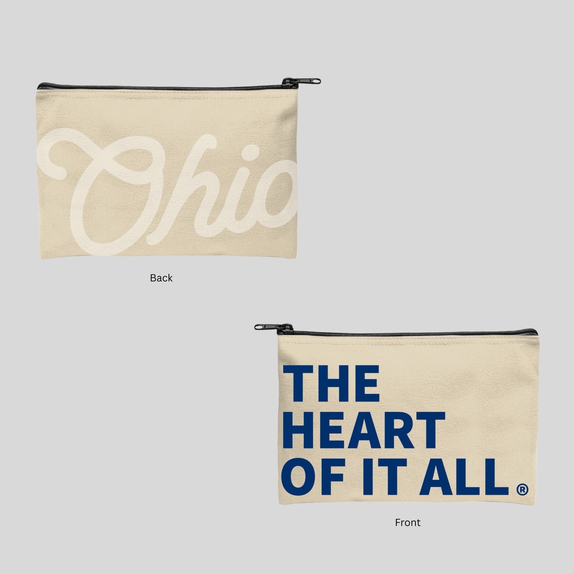 Ohio Heart of it All — Recycled Canvas Zippered Pouch
